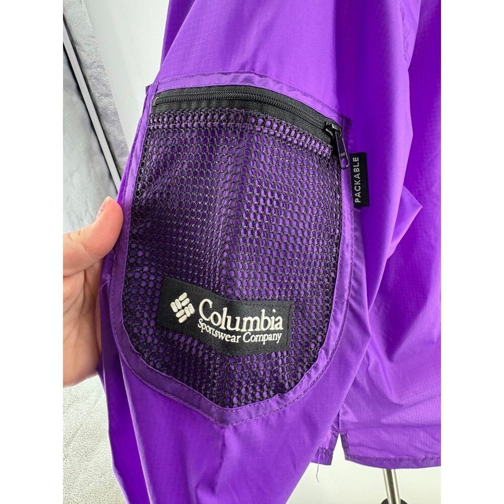 Vintage Columbia Women's Bright Purple 1/2 Zip Pullover Rain Jacket Size Medium - Picture 3 of 6